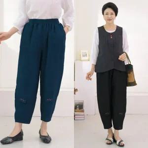 [엄마옷 로즈맘] 담비자수인견바지