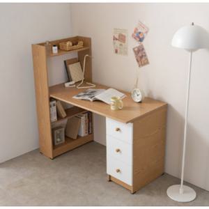 넓어보이는 낮은책장 책상세트 1200 화이트 오크 청소년 중고등학생 공부