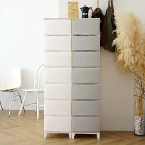 세라비 7단 우드상판 조립 플라스틱 서랍장 일반형 수납장