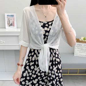 여름 쉬폰 볼레로 가디건 시스루 자켓 리본 빅사이즈