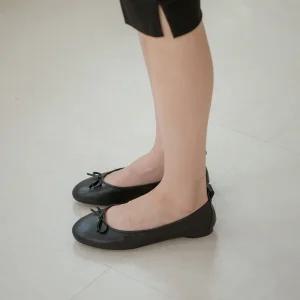 SOVO 로엘 리본 소가죽 플랫슈즈 1cm