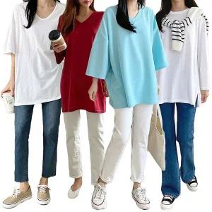 [하프클럽/]간절기옷 빅사이즈 여성의류 긴팔 7부 9부 롱 티셔츠