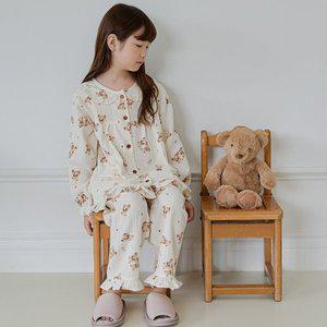 [기타]찌니야 몽글곰 40수 순면 여아동잠옷 긴팔상하세트