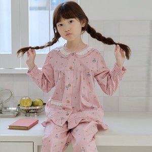 [기타]찌니야 럭키 40수 순면 여아동잠옷 긴팔상하세트