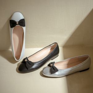 SOVO 렌틱 리본 베이직 플랫슈즈 1cm