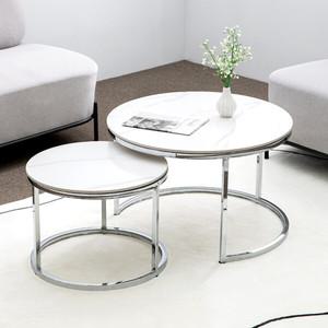 세라믹 트윈 소파 테이블 500+700 원형 카페 거실