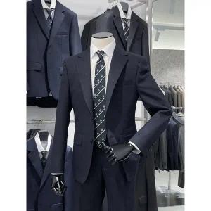 [트루젠]봄 가을 간절기 다크네이비 투톤 면접 양복 남자 정장 세트
