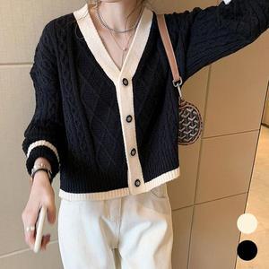 [MENOS210_4A]여성 기장 가을크롭가디건 고급스러운 가디건