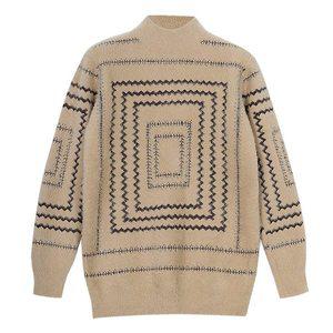 [디바옴므]겨울 부드러운 사각 직조 니트 반목 폴라 티셔츠 골프 스웨터