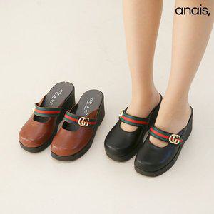 [아나이스] 스트랩 통굽 하프 슬리퍼 7cm_24FW261 [무료배송]