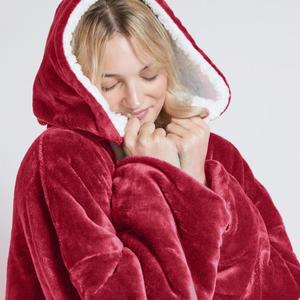 [알콜리카] 집순이 후드 수면 잠옷 담요옷 롱 후드