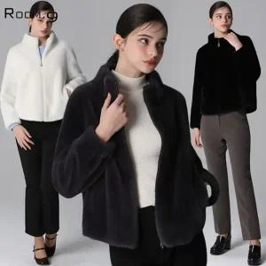 [룸나인(Room.9)] 인조 밍크퍼 밑단 스트링 점퍼