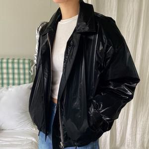 여자 겨울 스트릿룩 2컬러 유광 나일론 스트링 점퍼