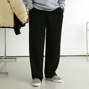 [하프클럽/맨즈북]약기모 와이드 남자 겨울 스판바지 편한 고무줄 밴딩 슬랙스