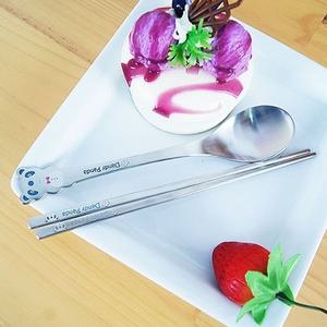 팬더곰 디자인 유아 수저 젓가락세트 스텐레스 수저