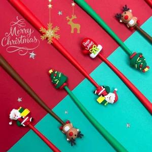 실리콘 크리스마스 산타 볼펜 판촉용 홍보용 귀여운 예쁜 재미있는 캐릭터 볼펜 중성펜 소량 인쇄 각인 제작 인쇄가능 