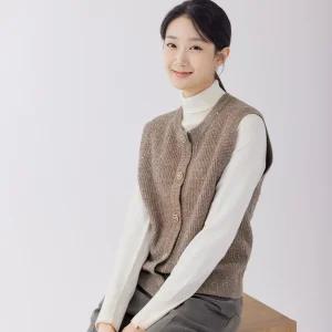 [지센] (2컬러) 피어로즈 스팽클 비즈 라운드 베스트 LFKTOA91