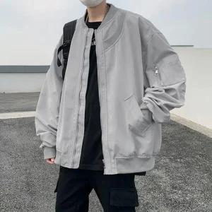 [라일리] Rly 블루종 아우터 잠바 라운드넥 오버핏 가을 봄 남성