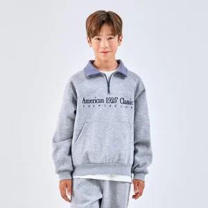 USALL  HC29 UNI 기모 클래식 반넥 SET 주니어 공용 기모 반넥 +와이드(일자)팬츠