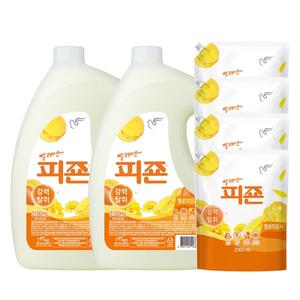 포근한 미모사향 피죤 레귤러 섬유유연제 3.1L x 2 + 2.3L x 4 - 옐로미모사