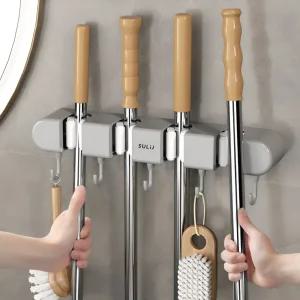 4구 대걸래 집게/빗자루/걸이/걸이함/마포/청소/도구/홀더/대걸레/밀대/거치대/꽂이/벽걸이/행거/마대걸이