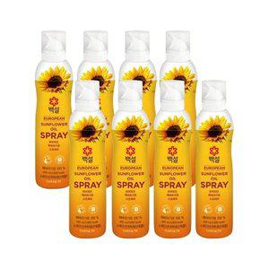 [기타]백설 유러피안 해바라기유 스프레이 200ml x8개