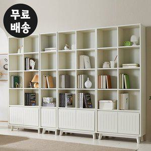 [벤티스가구]루엘 높은 책장세트 서재 아이방 책꽂이 넓은 전면 문있는 거실 와이드(2800)