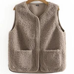 따뜻한 지퍼형 양털 조끼 실내 뽀그리 베스트 후리스 사무직 뽀글이 플리스 실내 겉옷 사무실