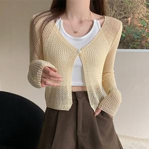 Abbedingung 시스루 메쉬 가디건