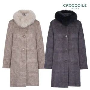 [크로커다일레이디]CLDWCT108/폭스퍼카라알파카체크롱코트_JK