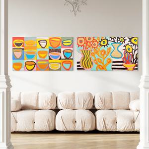 포인트 명화 풍경 와이드 개업 집들이 선물 아이방 카페  레스토랑 주방 인테리어 캔버스 그림액자 3종