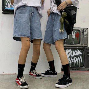 [옷자락]여자 여름 트렌디룩 연청 버뮤다 뒷밴딩 데님 반바지_P369720864