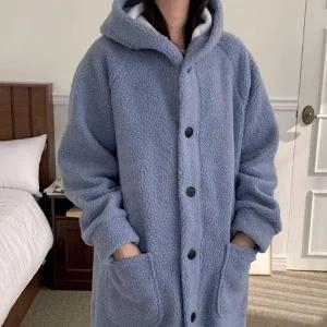 여자 겨울 나그랑 빅사이즈 뽀글이롱 후드 코트3