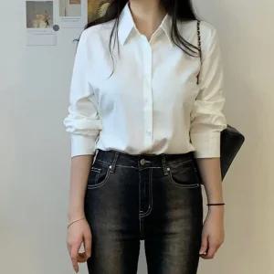 링클프리셔츠 흰색블라우스 여성흰남방 흰셔츠 여름 오버핏 소라