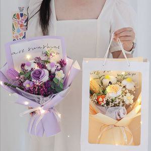 뜨개꽃 꽃다발 니트 꽃선물 시들지않는 뜨개 기념일 생일 학예회 재롱잔치 수제 재활용꽃 졸업식