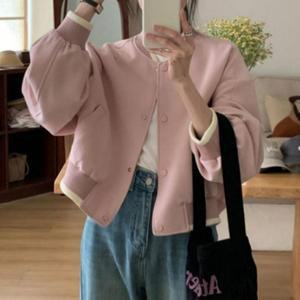 점퍼 항공 여성 크롭 간절기 벌룬 오버핏 아우터 (3fhLP)