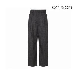 [온앤온][온앤온] 체크 원턱 와이드 슬랙스 팬츠(JW2WLB30)