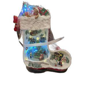 크리스마스 LED부츠 장식 오르골 뮤직박스 선물 빛나는 침실 신발 인테리어 산타