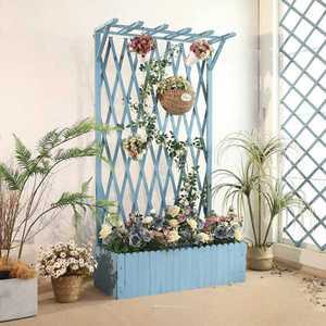 울타리 파티션 레트로 담장 담벼락 주택 야외 프레임 60x30x100cm 헤이즈블루