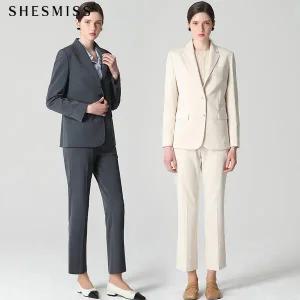 [쉬즈미스]2SET [쉬즈미스(SHESMISS)] 투버튼 베이직 재킷+스트레이트 슬랙스 2종세트 (택가격:496000원)