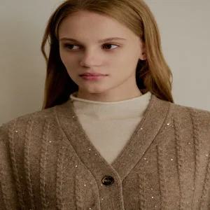 [누캐시미어]FW 캐시미어100% 케이블 니트베스트