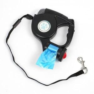 3in1 만능 애견 자동 리드줄 블랙 배변봉투 플래시