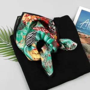 [베네]포레스트 지브라 실크 쁘띠 스카프