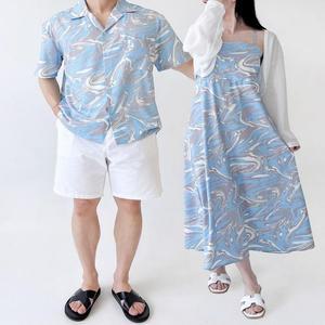 [오노마] ONM 남여 롱비치 원피스 커플비치웨어