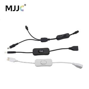 인라인 304 스위치 켜기 남성 커넥터 DC 5.52.1mm 검정 흰색 USB 플러그 5V LED 스트립 빛에 대 한 확장 케