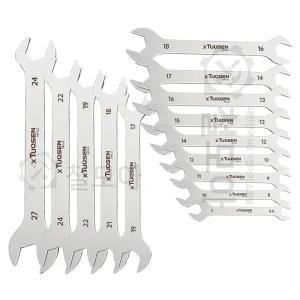 투센 초박형 슬림 얇은 스패너 5.5-7mm~24-27mm 14종 플랫 라이트 컴팩트 양구형 오픈 개구 콤비네이션 조합