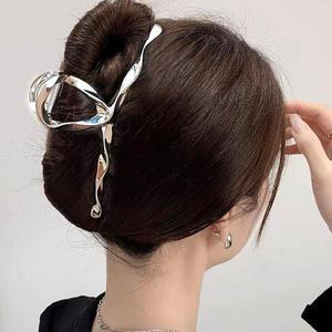 올림 머리 유니대형 큰 메탈 빅사이즈 왕 헤어 집게 핀 2P