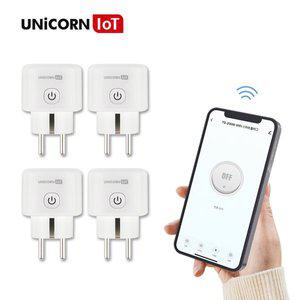 [유니콘]IoT 스마트플러그 2팩 자동 타이머 콘센트 와이파이 무선 원격제어 전기요금 절약 TS-200W