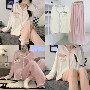 래빗밤비잠옷캐주얼 여성 홈웨어 세트 프릴 캐릭터 러블리