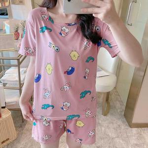 여성 예쁜 감성잠옷 귀여운 동물 반팔 반바지 파자마 세트